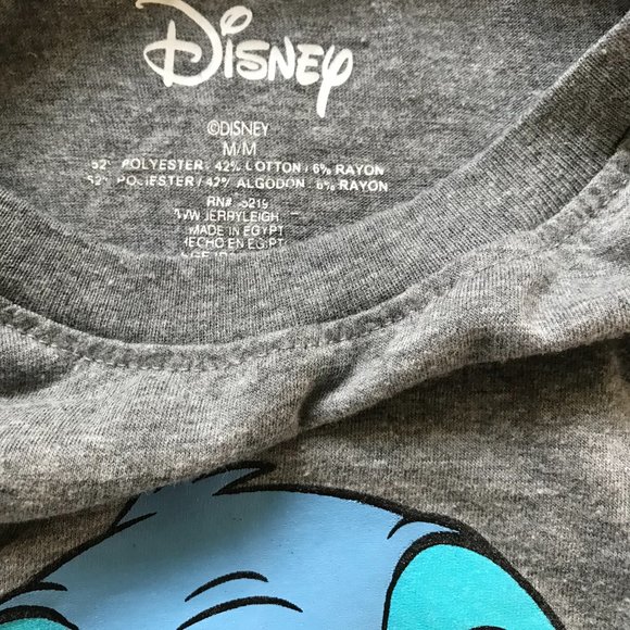 Disney Stitch, T-Shirt for Teens & Women Size Medium (36" Bust), Gray - Picture 3 of 4